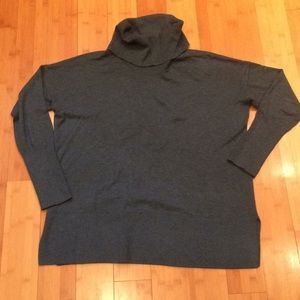 Loft cowl neck tunic sweater, green